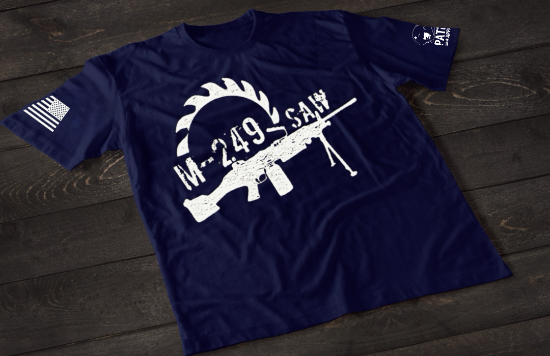 Patriot Apparel M249 SAW T-Shirt – Tactical Military Machine Gun Graphic T-shirt