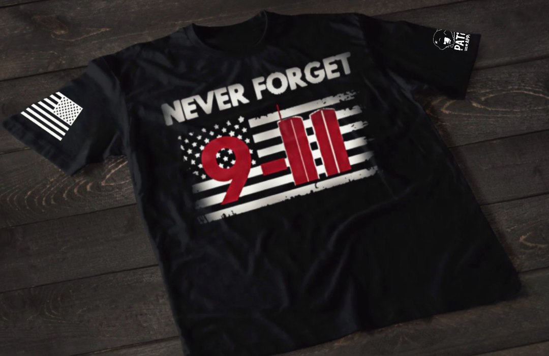 Patriot Apparel 9/11 Never Forget T-Shirt – Patriotic Memorial Design