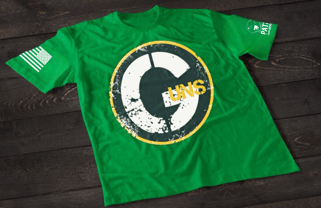 Patriot Apparel Guns Green T-Shirt – Bold Tactical Graphic T-shirt