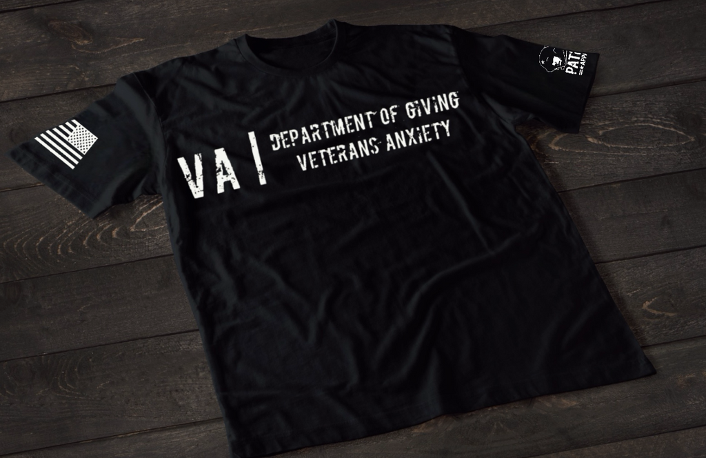 Patriot Apparel VA Department of Giving Veterans Anxiety T-Shirt – Veteran Humor Graphic T-shirt